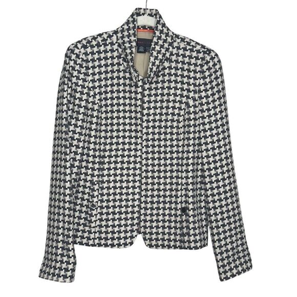 Nina McLemore Jackets & Blazers - Nina McLemore Jacket Womens 6 Houndstooth Wool Silk Lined Classic Made in USA